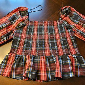 Draper James Plaid Top Size XL